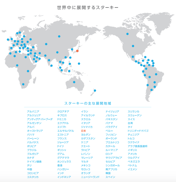 世界中に展開するスターキー