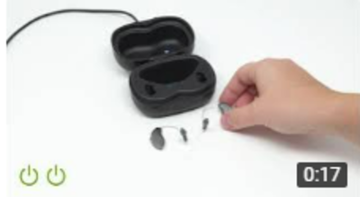 充電式耳かけ型補聴器充電方法